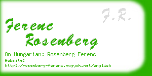 ferenc rosenberg business card